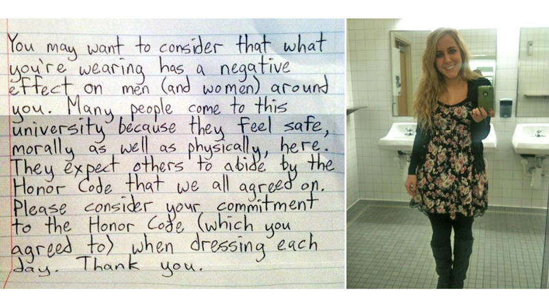 Illustration for article titled Woman Gets Super Sweet Valentine's Day Note Asking Her Not to Dress Like Such a Whore